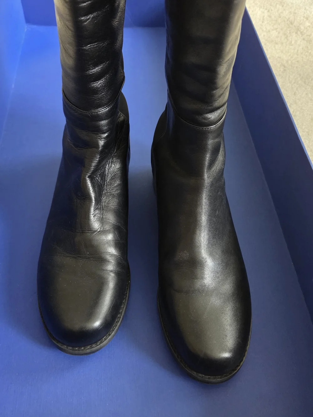 Stuart Weitzman Black Leather 5050 Over-The-Knee Boots